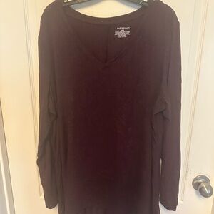 Lane Bryant Heathered Burgundy Relaxed Fit Sweater